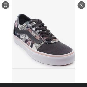 Grey and floral lace up vans